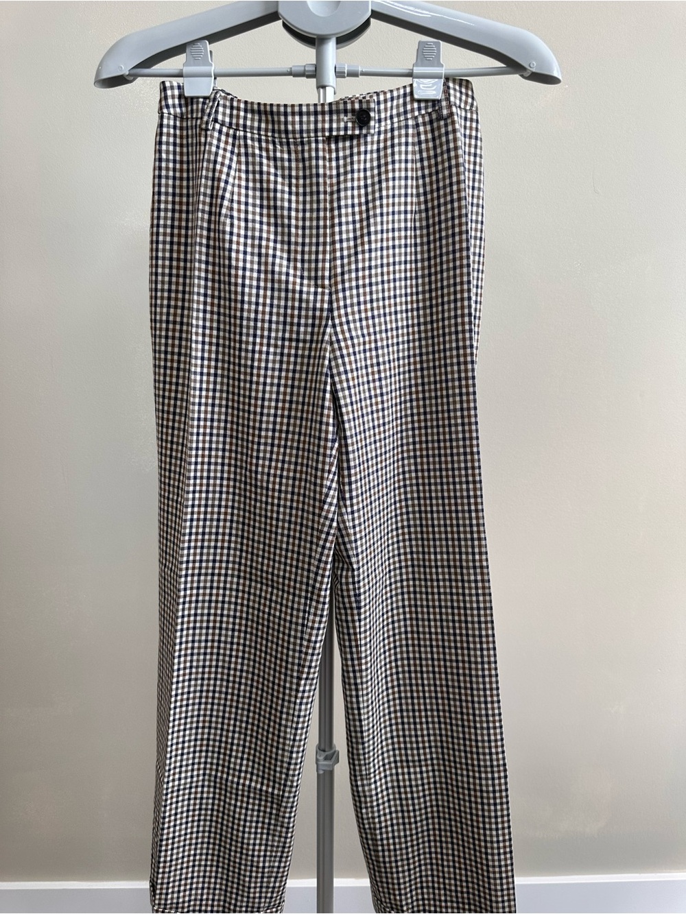 Aquascutum London Brown Blue & White Gingham Women’s Trousers